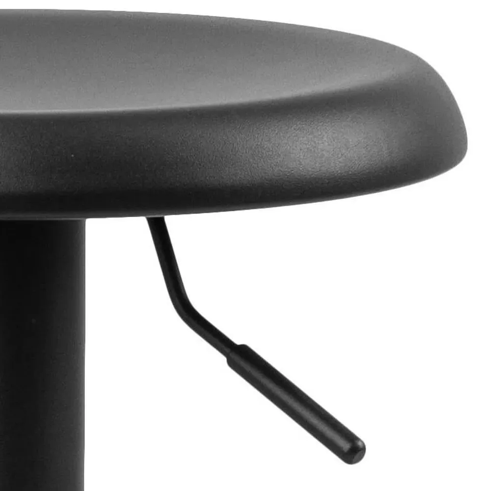 Finch Round Bar Stool with Gas Lift - Black, Metal