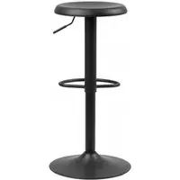 Finch Round Bar Stool with Gas Lift - Black, Metal