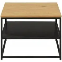 Gila Square Side Table - Oak, Black