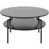 Goldington Round Coffee Table - Black, Marble Effect