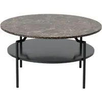Goldington Round Coffee Table - Brown, Marble Effect