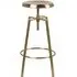 Goose Round Bar Stool with Screw Bolt Seat - Gold, Metal