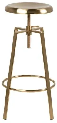 Goose Round Bar Stool with Screw Bolt Seat - Gold, Metal image