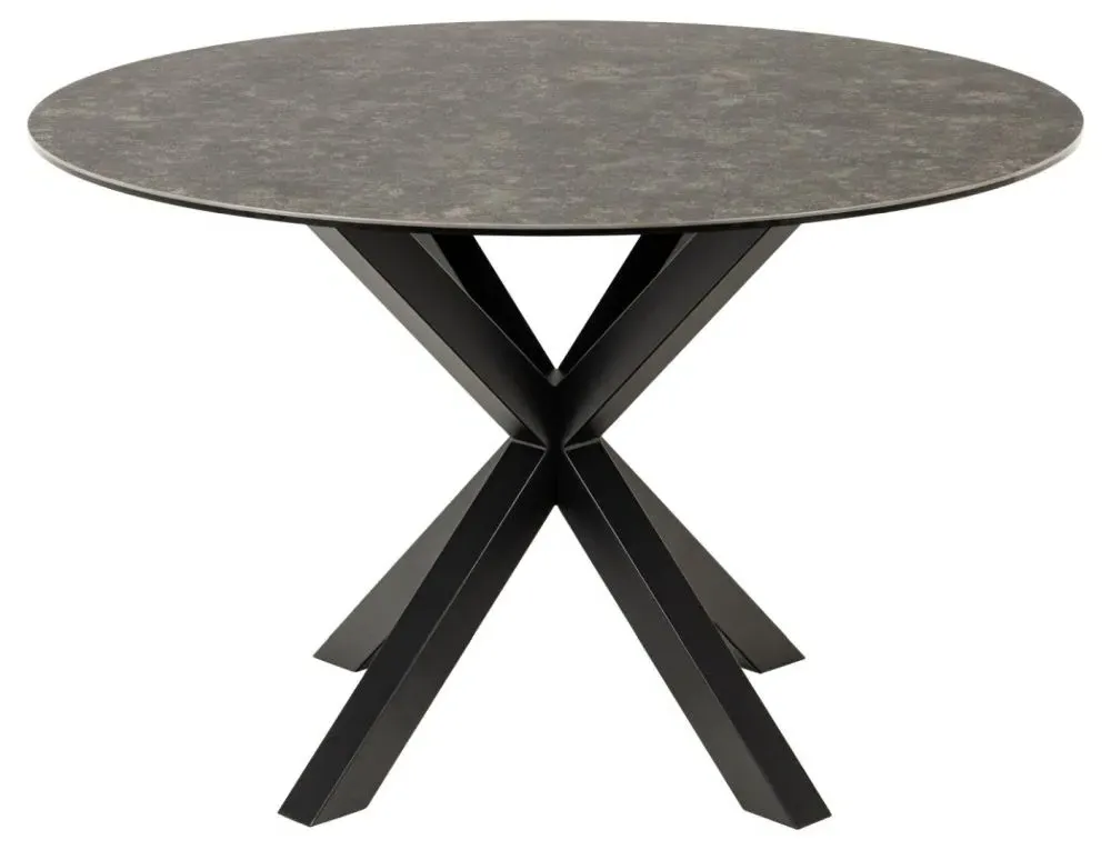 Heaven 4-Seater Round Dining Table - Black, Ceramic