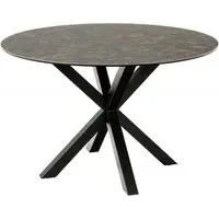Heaven 4-Seater Round Dining Table - Black, Ceramic