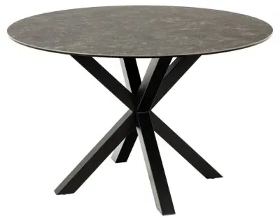 Heaven 4-Seater Round Dining Table - Black, Ceramic