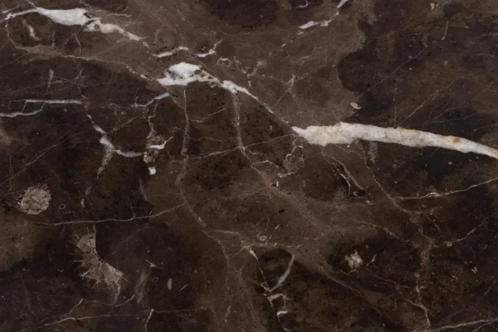 Heaven 4-Seater Round Dining Table - Brown, Marble Effect