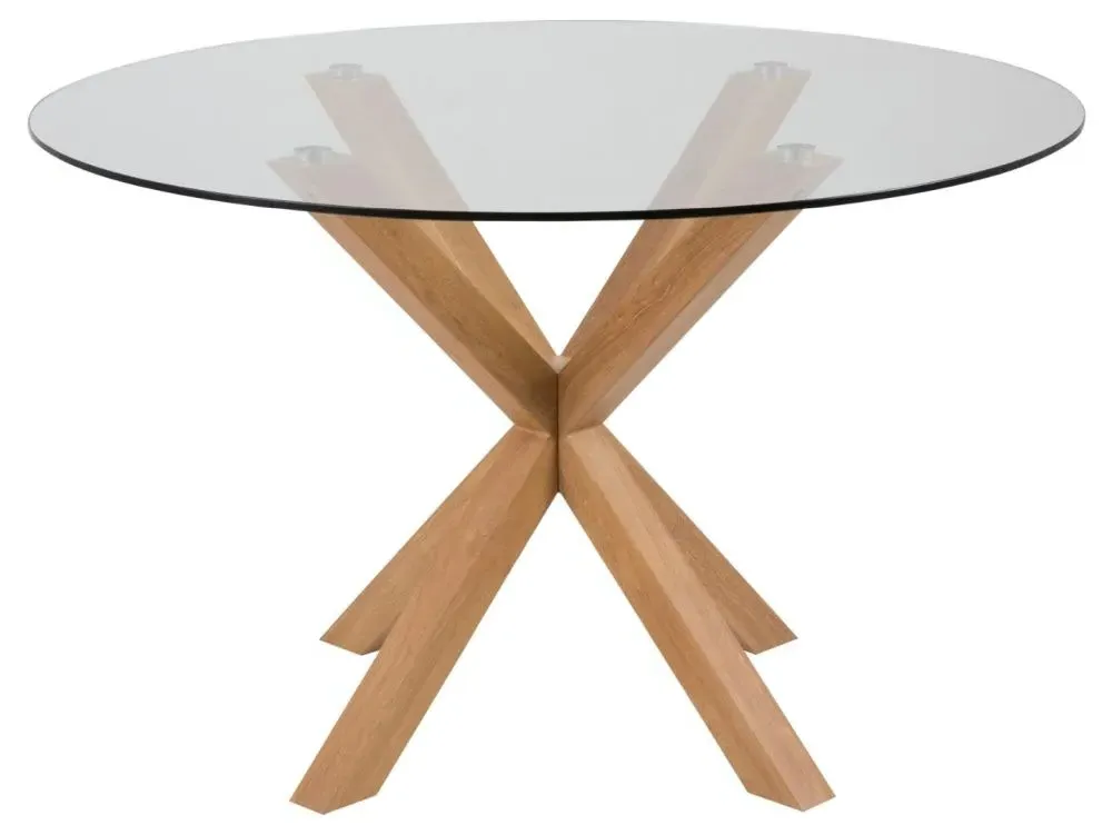 Heaven 4-Seater Round Dining Table - Clear, Glass