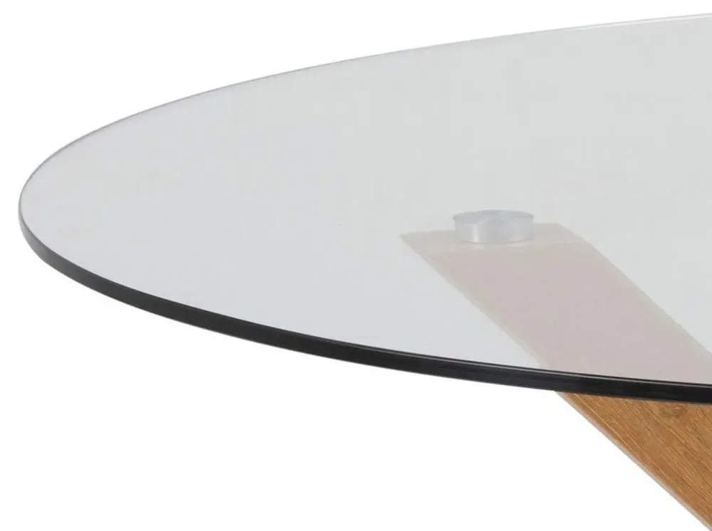 Heaven 4-Seater Round Dining Table - Clear, Glass