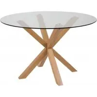 Heaven 4-Seater Round Dining Table - Clear, Glass