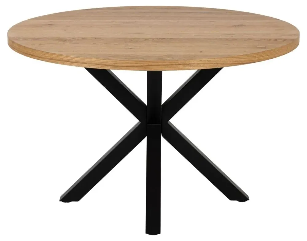 Heaven 4-Seater Round Dining Table - Oak, Veneer