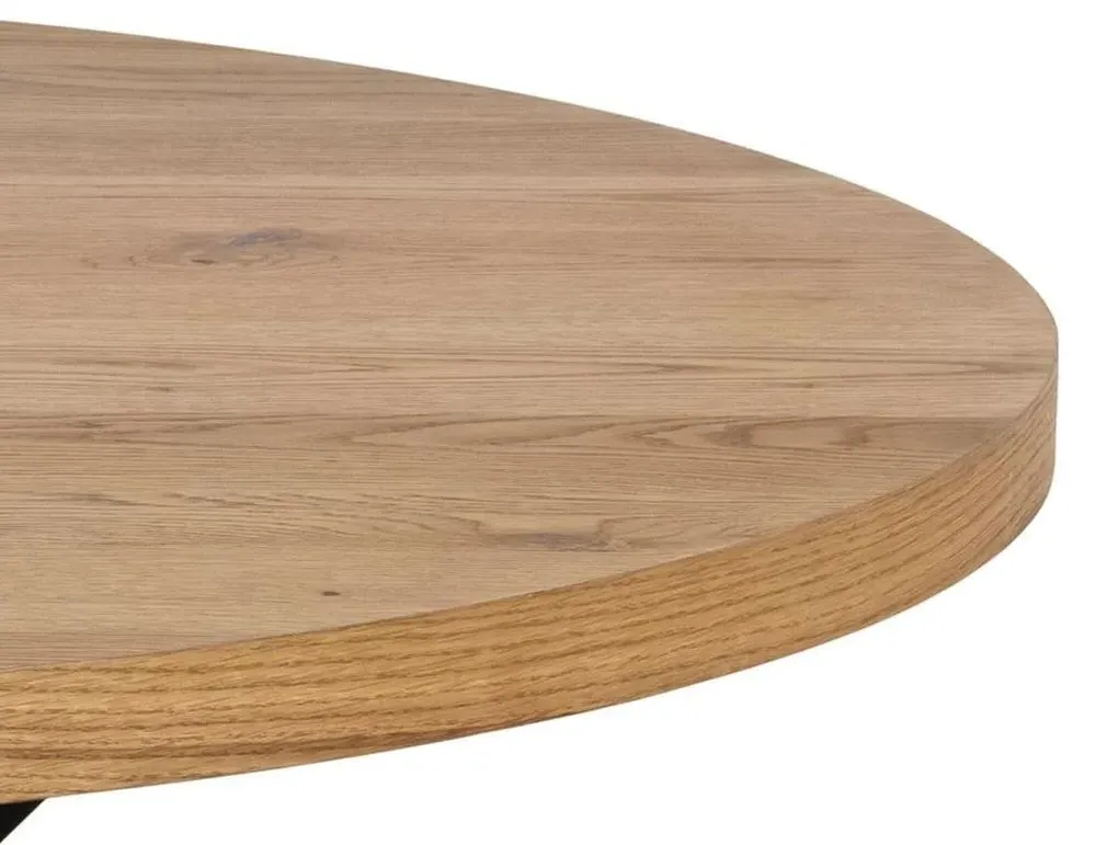 Heaven 4-Seater Round Dining Table - Oak, Veneer