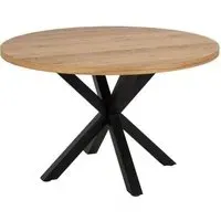 Heaven 4-Seater Round Dining Table - Oak, Veneer