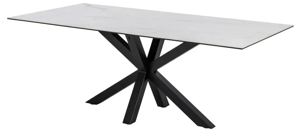 Heaven 8 Seater Dining Table - White, Ceramic