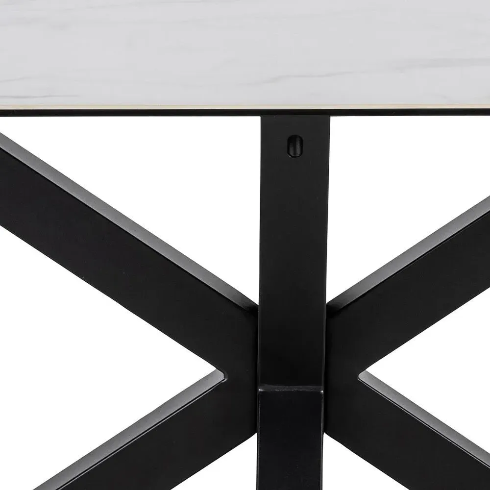 Heaven 8 Seater Dining Table - White, Ceramic