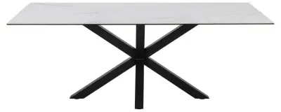 Heaven 8 Seater Dining Table - White, Ceramic