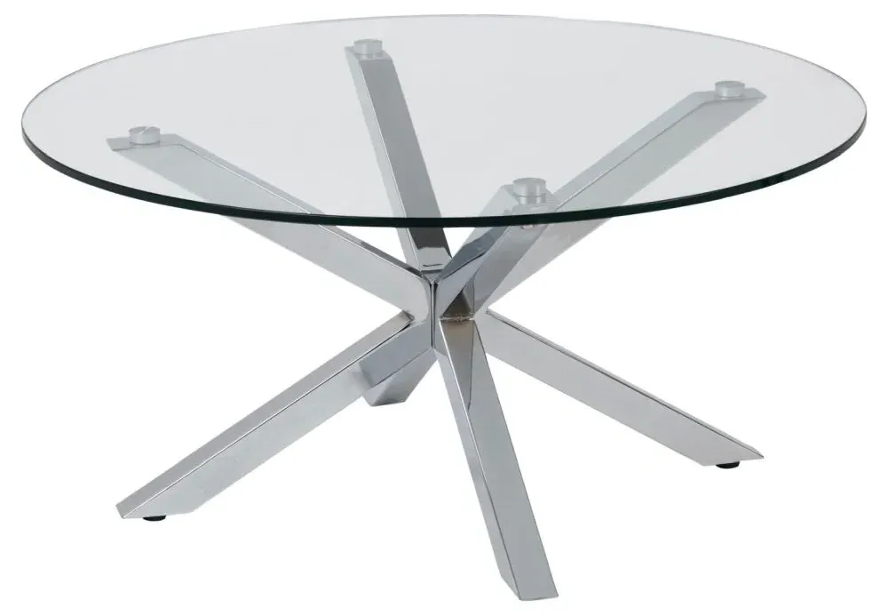 Heaven Round Coffee Table - Clear, Chrome