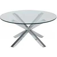 Heaven Round Coffee Table - Clear, Chrome