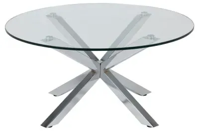 Heaven Round Coffee Table - Clear, Chrome image