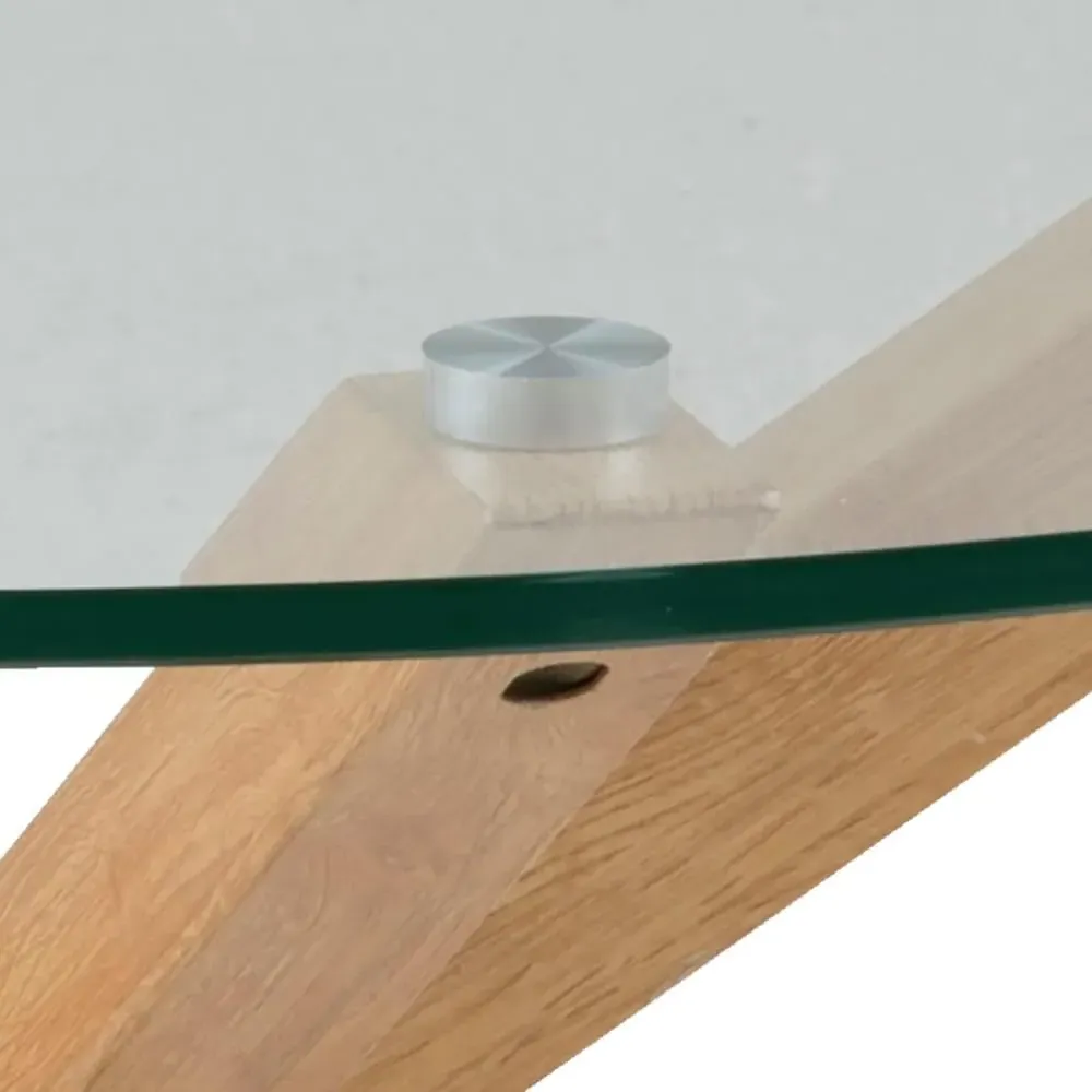 Heaven Round Coffee Table - Clear, Oak