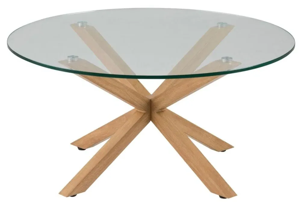 Heaven Round Coffee Table - Clear, Oak