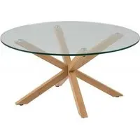 Heaven Round Coffee Table - Clear, Oak