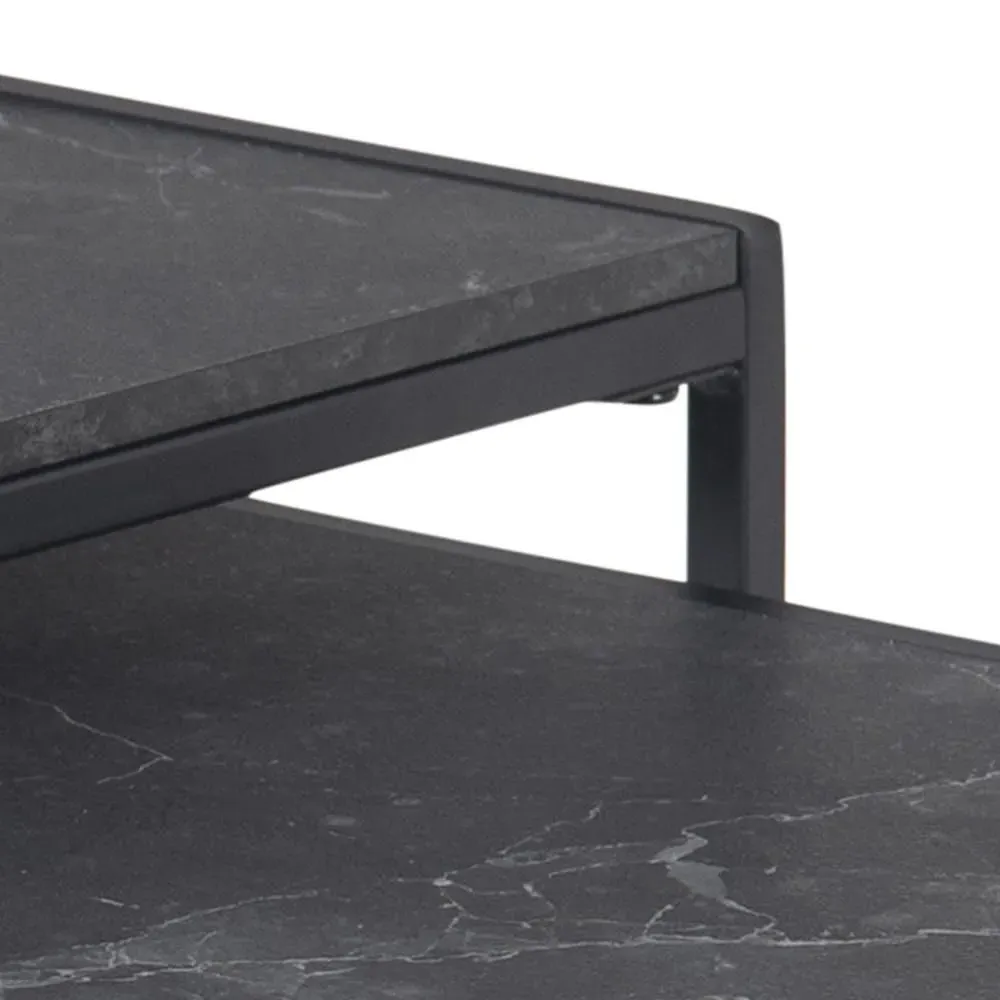 Infinity Black Nest of 2 Tables - Black, Melamine