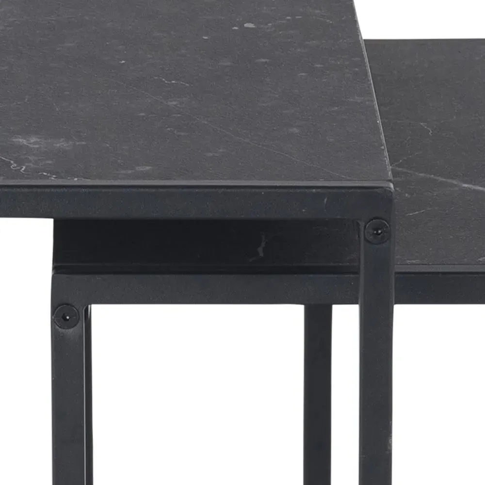 Infinity Black Nest of 2 Tables - Black, Melamine