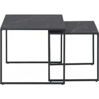 Infinity Black Nest of 2 Tables - Black, Melamine