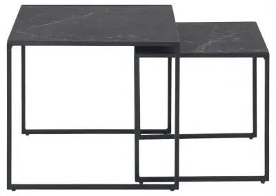 Infinity Black Nest of 2 Tables - Black, Melamine image