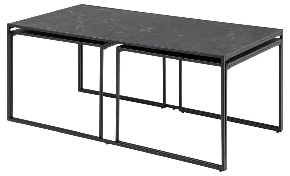 Infinity Coffee Table Set of 3 - Black, Melamine