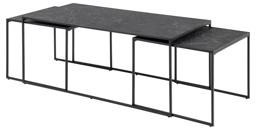 Infinity Coffee Table Set of 3 - Black, Melamine