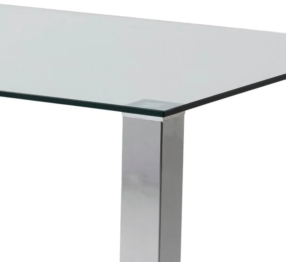 Kante 6-Seater Dining Table - Clear, Chrome