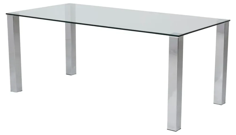Kante 6-Seater Dining Table - Clear, Chrome
