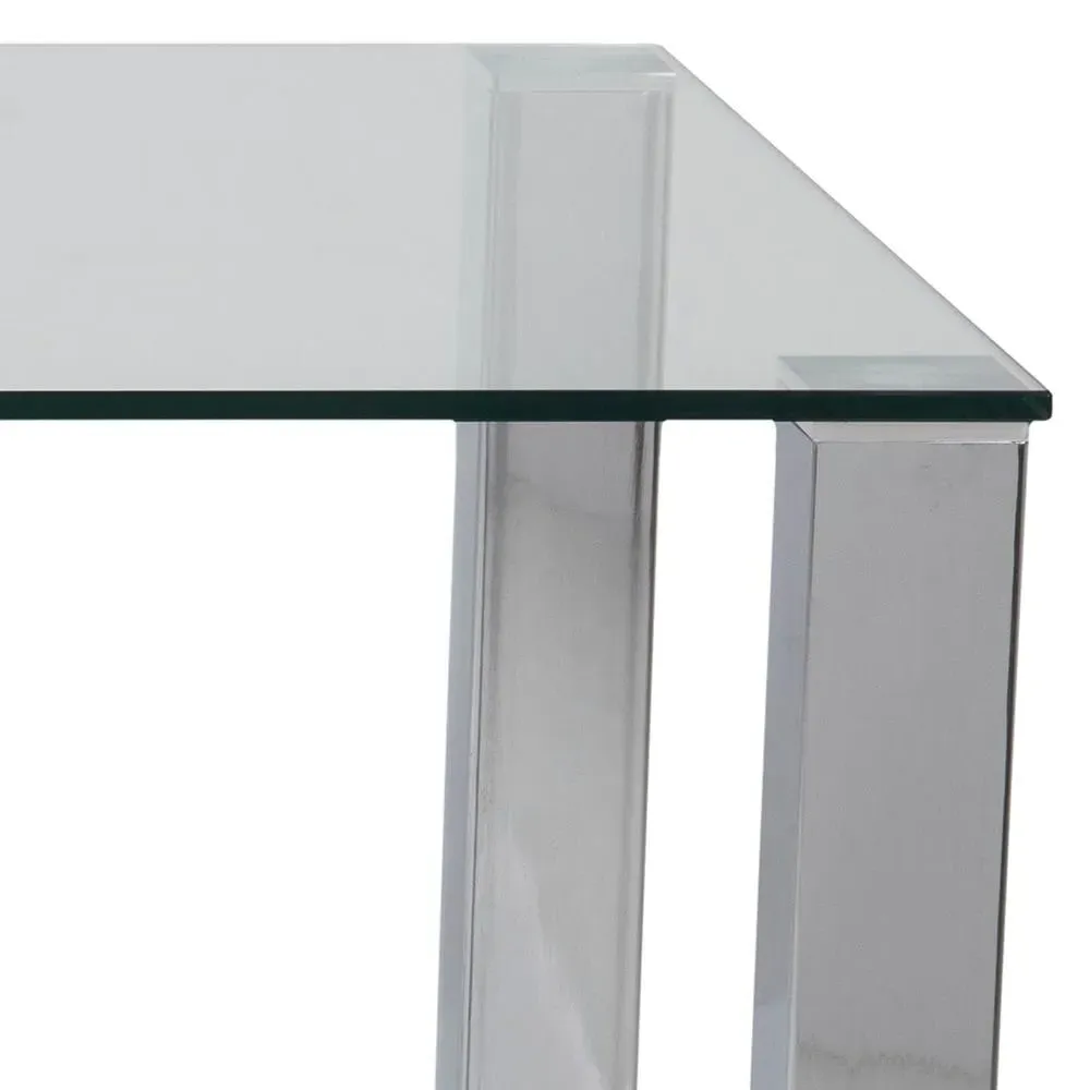 Kante 6-Seater Dining Table - Clear, Chrome