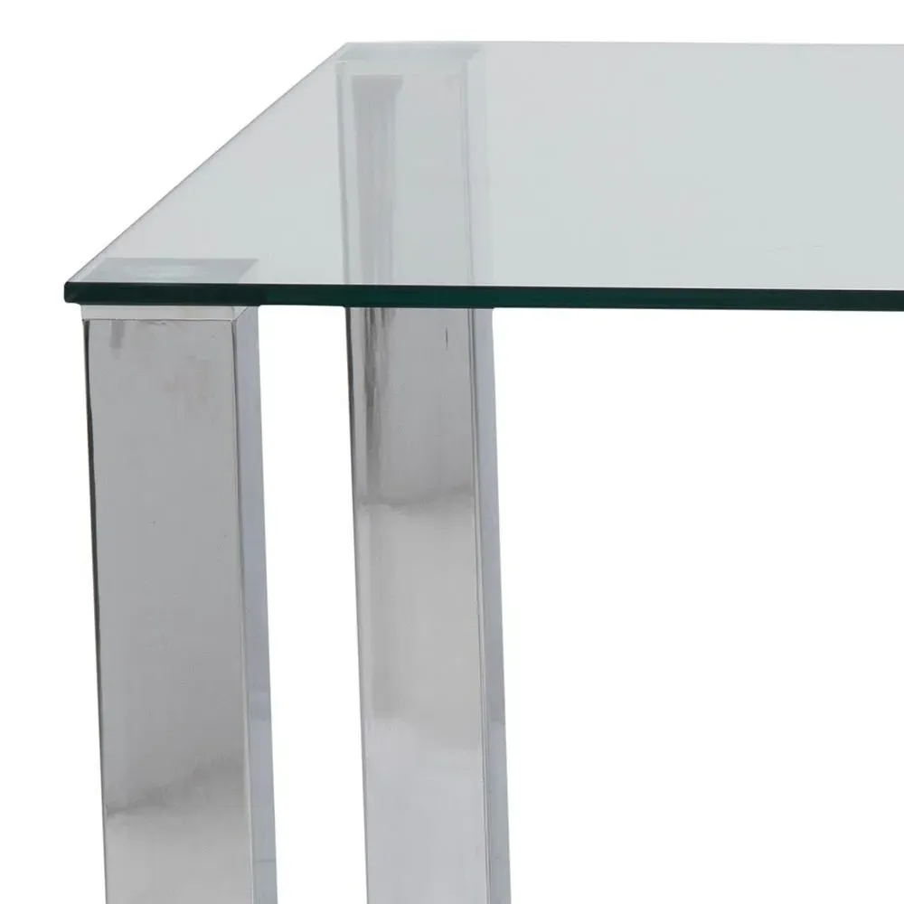 Kante 6-Seater Dining Table - Clear, Chrome