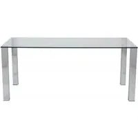 Kante 6-Seater Dining Table - Clear, Chrome