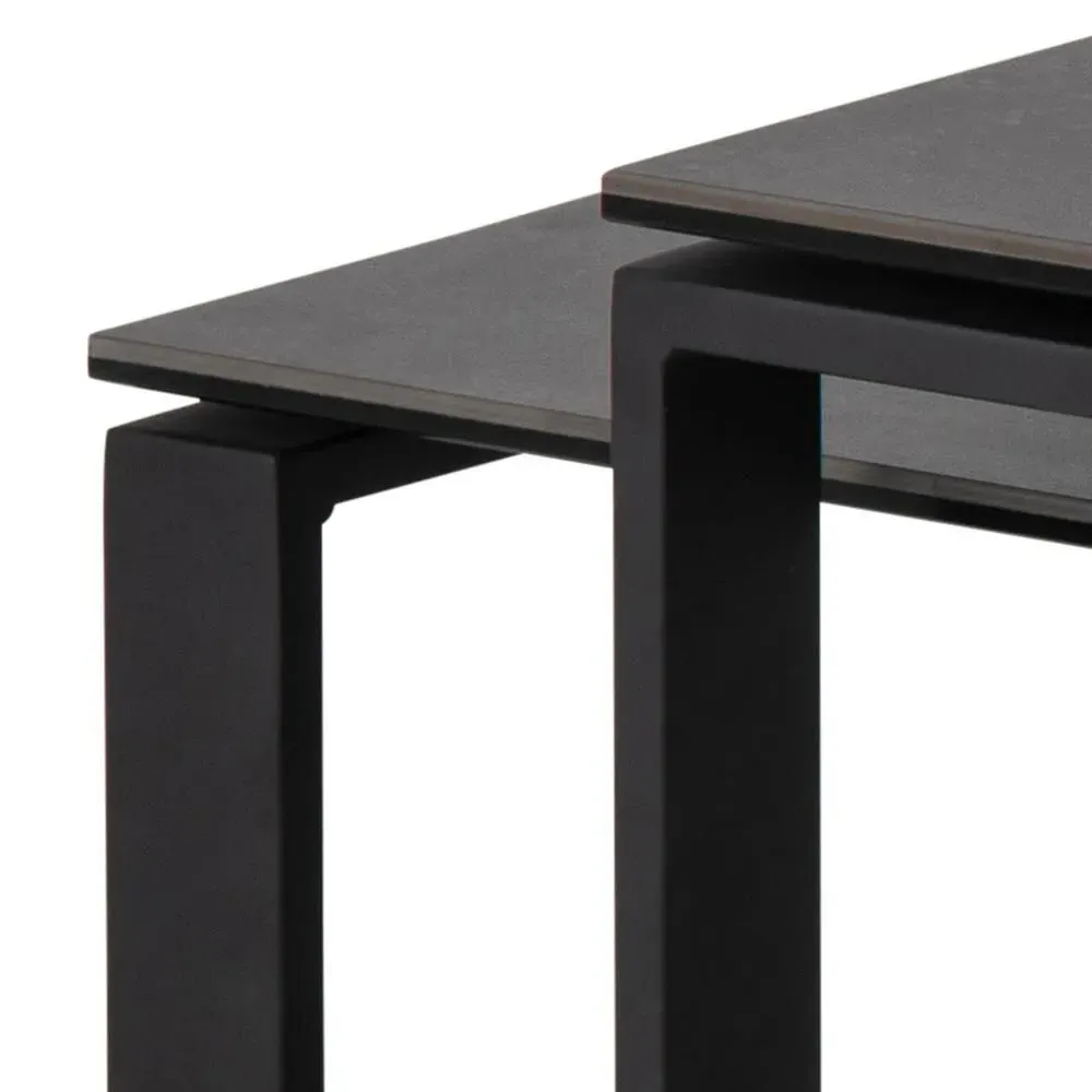 Katrine Coffee Table Set of 2 - Black Ceramic