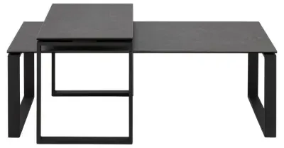 Katrine Coffee Table Set of 2 - Black Ceramic