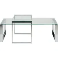 Katrine Coffee Table Set of 2 - Clear Glass