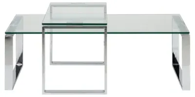 Katrine Coffee Table Set of 2 - Clear Glass