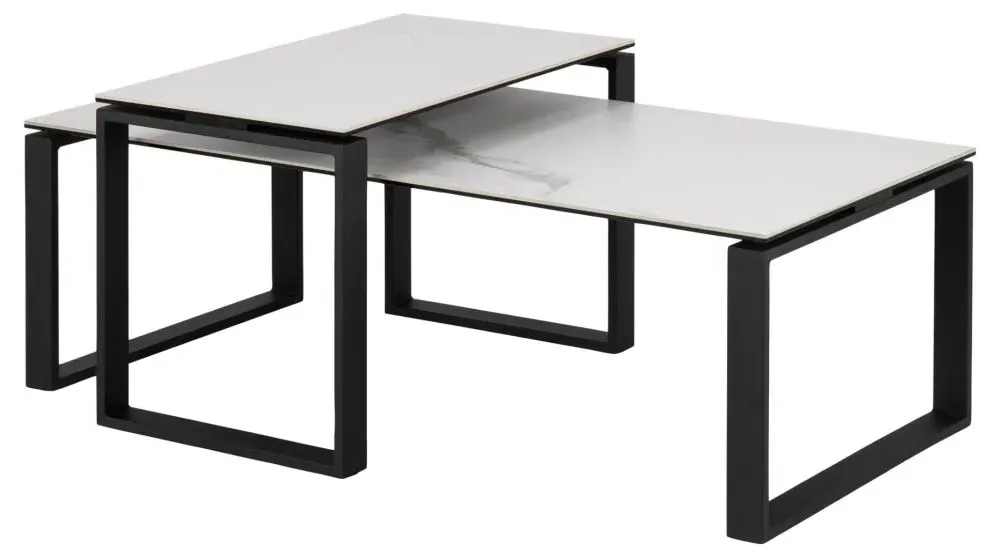 Katrine Coffee Table Set of 2 - White Ceramic