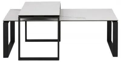 Katrine Coffee Table Set of 2 - White Ceramic