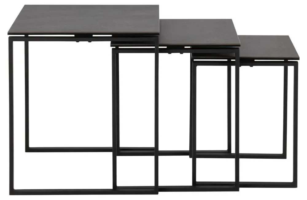 Katrine Nest of 3 Tables - Black, Ceramic