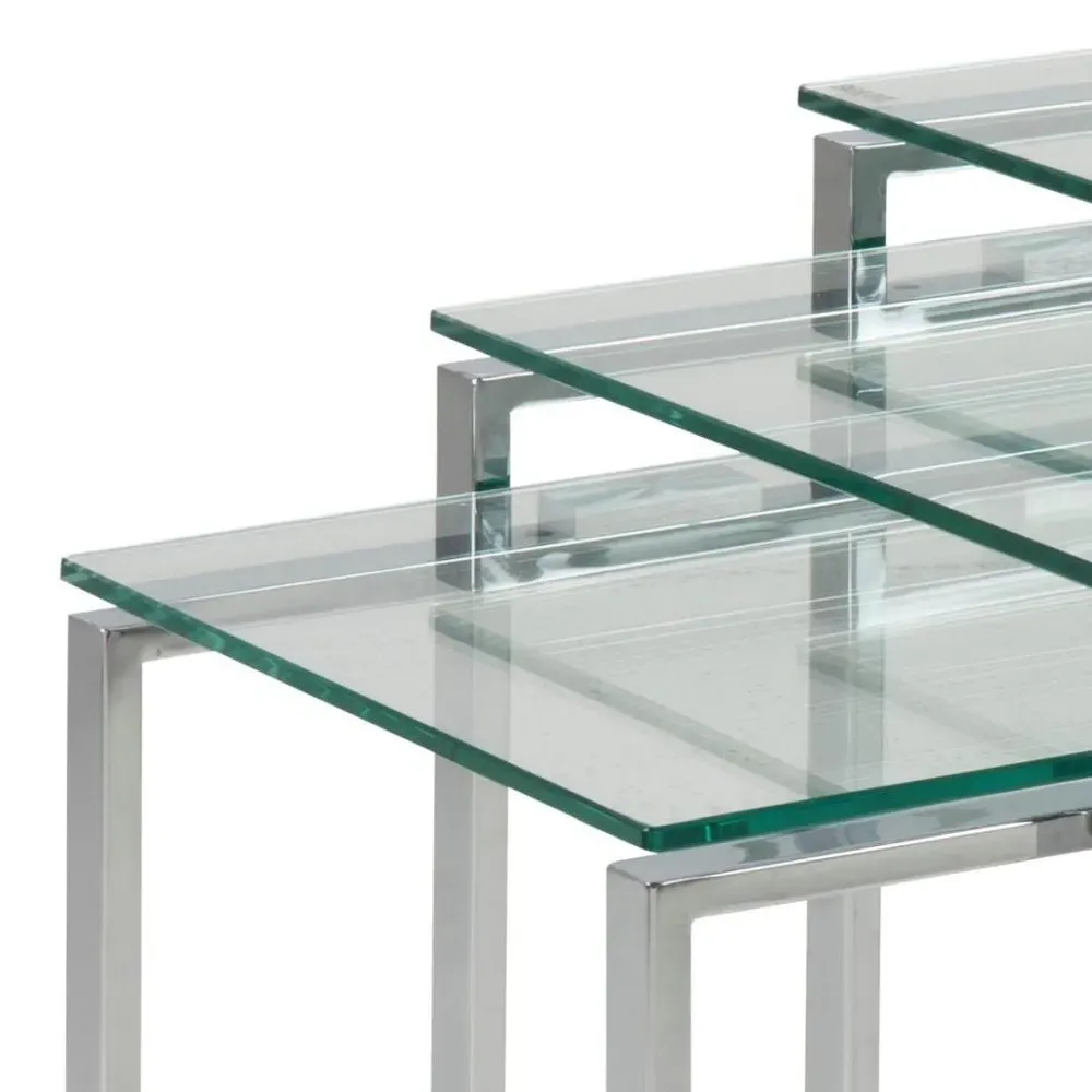 Katrine Nest of 3 Tables - Clear, Glass
