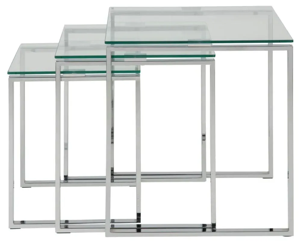 Katrine Nest of 3 Tables - Clear, Glass