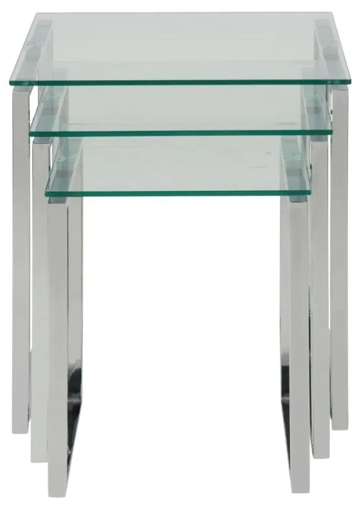 Katrine Nest of 3 Tables - Clear, Glass