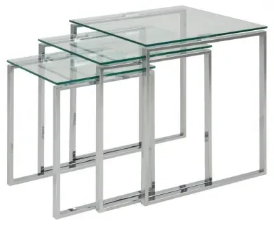 Katrine Nest of 3 Tables - Clear, Glass