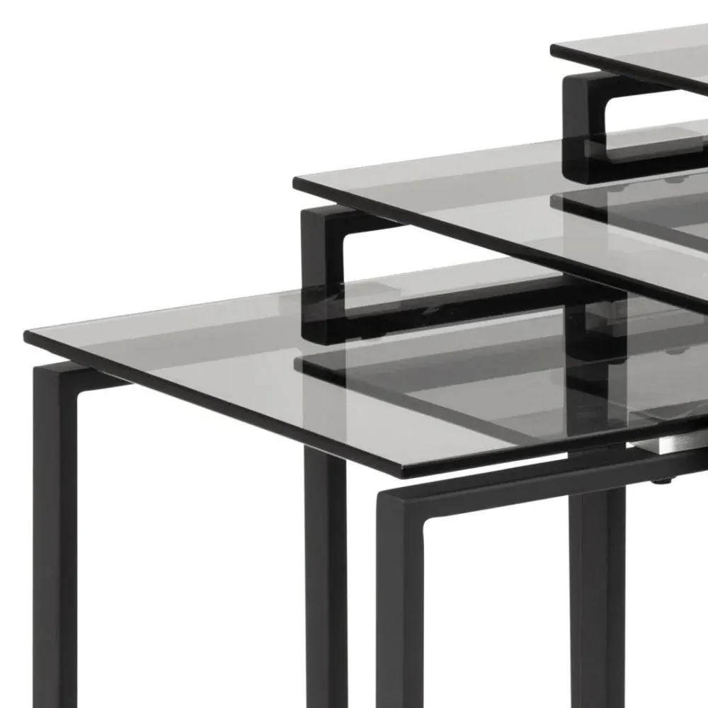 Katrine Nest of 3 Tables - Smoked, Glass