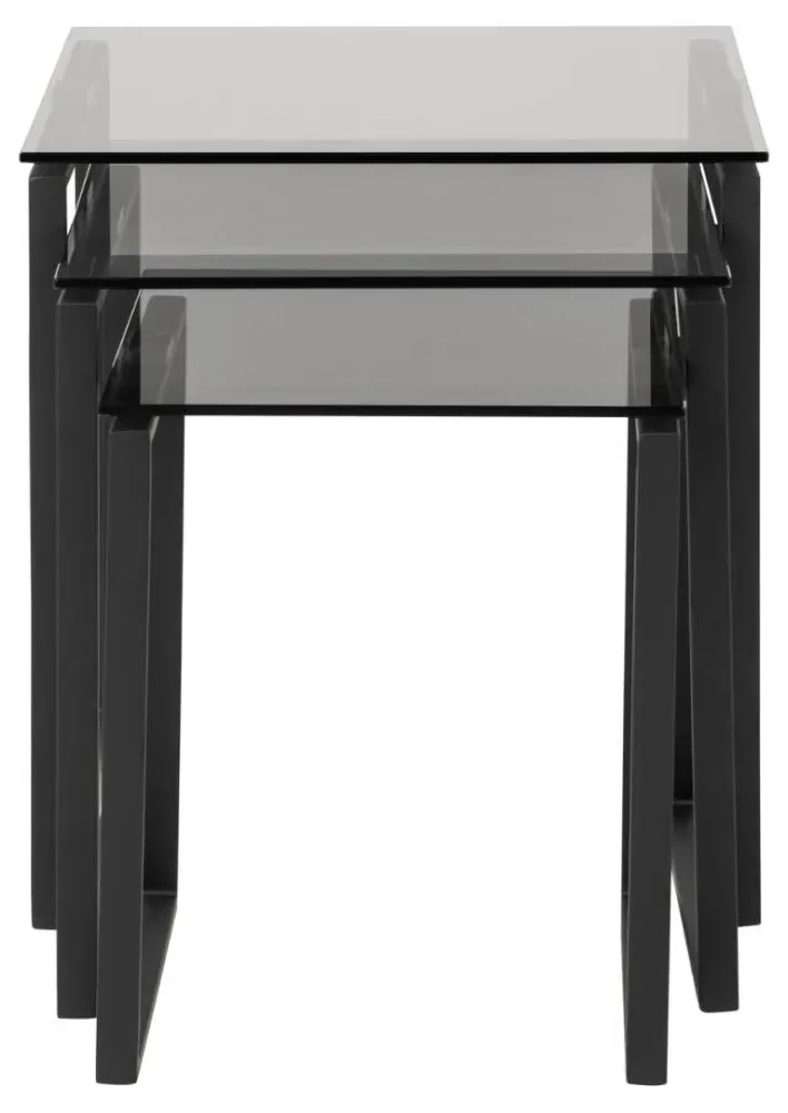 Katrine Nest of 3 Tables - Smoked, Glass
